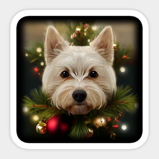 Westie Christmas tree dog Sticker